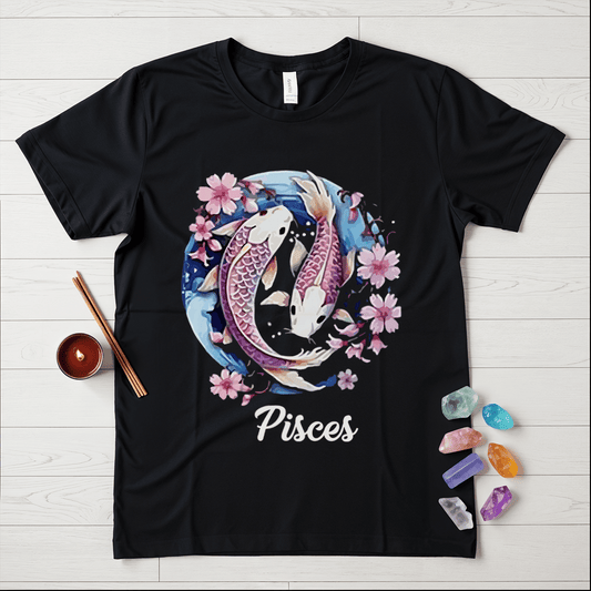 Pisces Symbol Floral T-Shirt