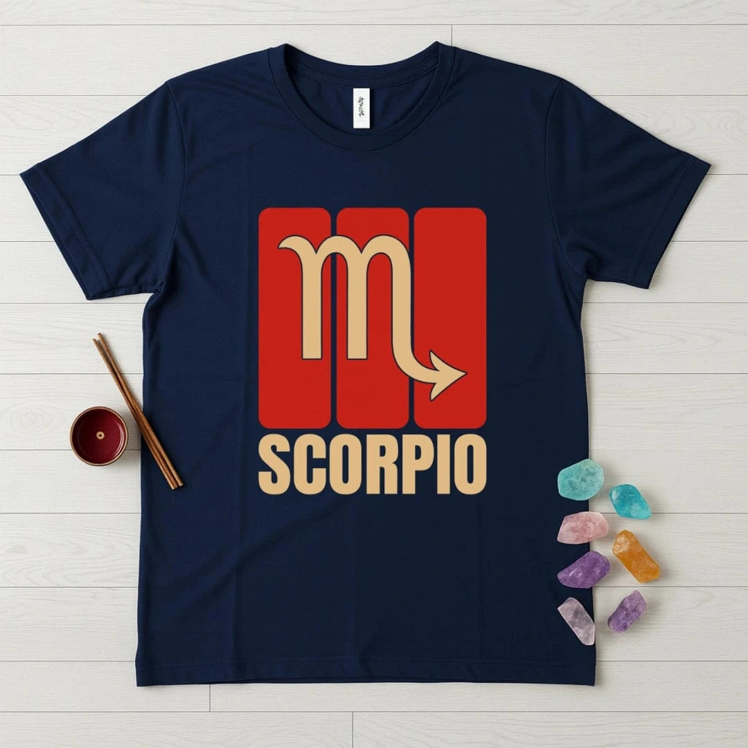 Scorpio Zodiac T-Shirt – Bold Glyph Panel