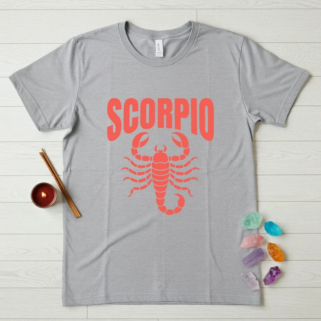 Scorpio Zodiac T-Shirt – Bold Scorpion Arch