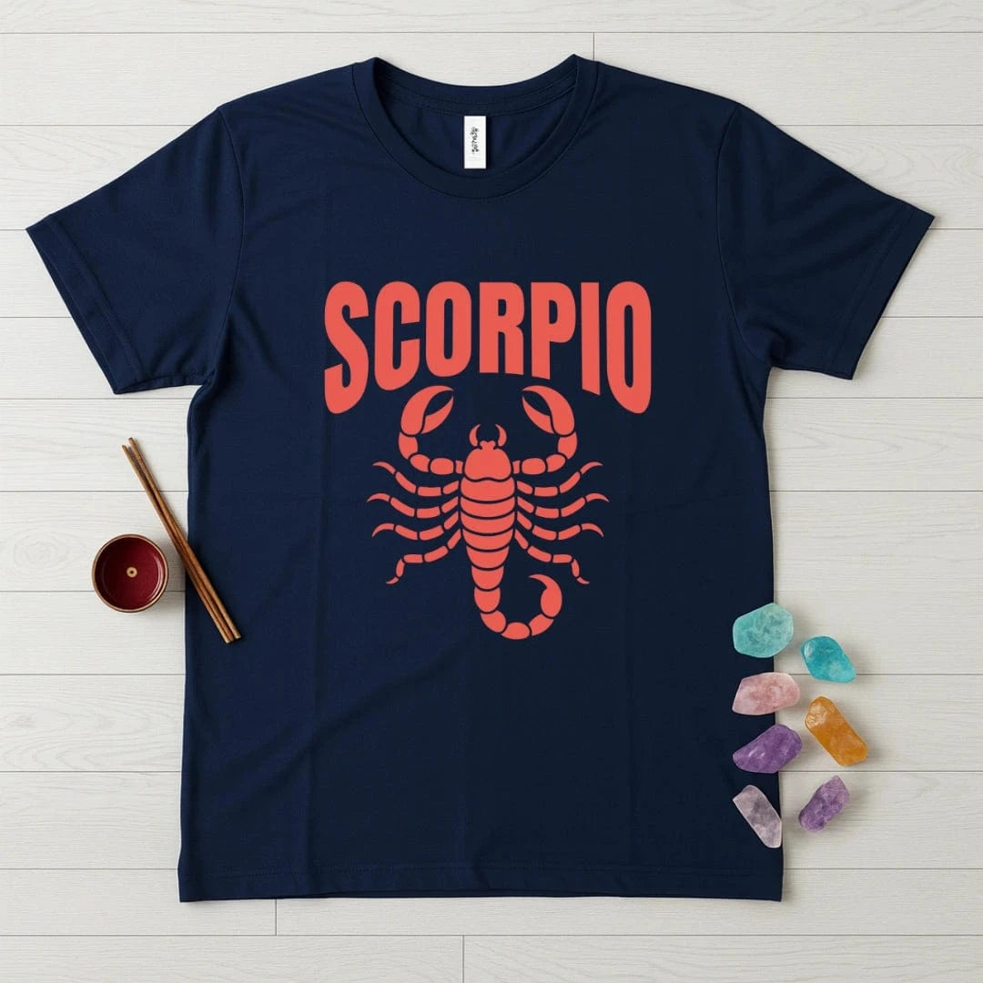 Scorpio Zodiac T-Shirt – Bold Scorpion Arch