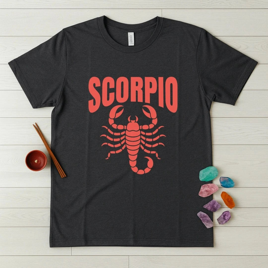 Scorpio Zodiac T-Shirt – Bold Scorpion Arch