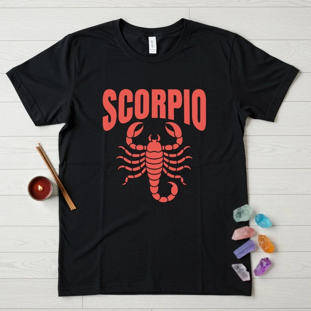 Scorpio Zodiac T-Shirt – Bold Scorpion Arch