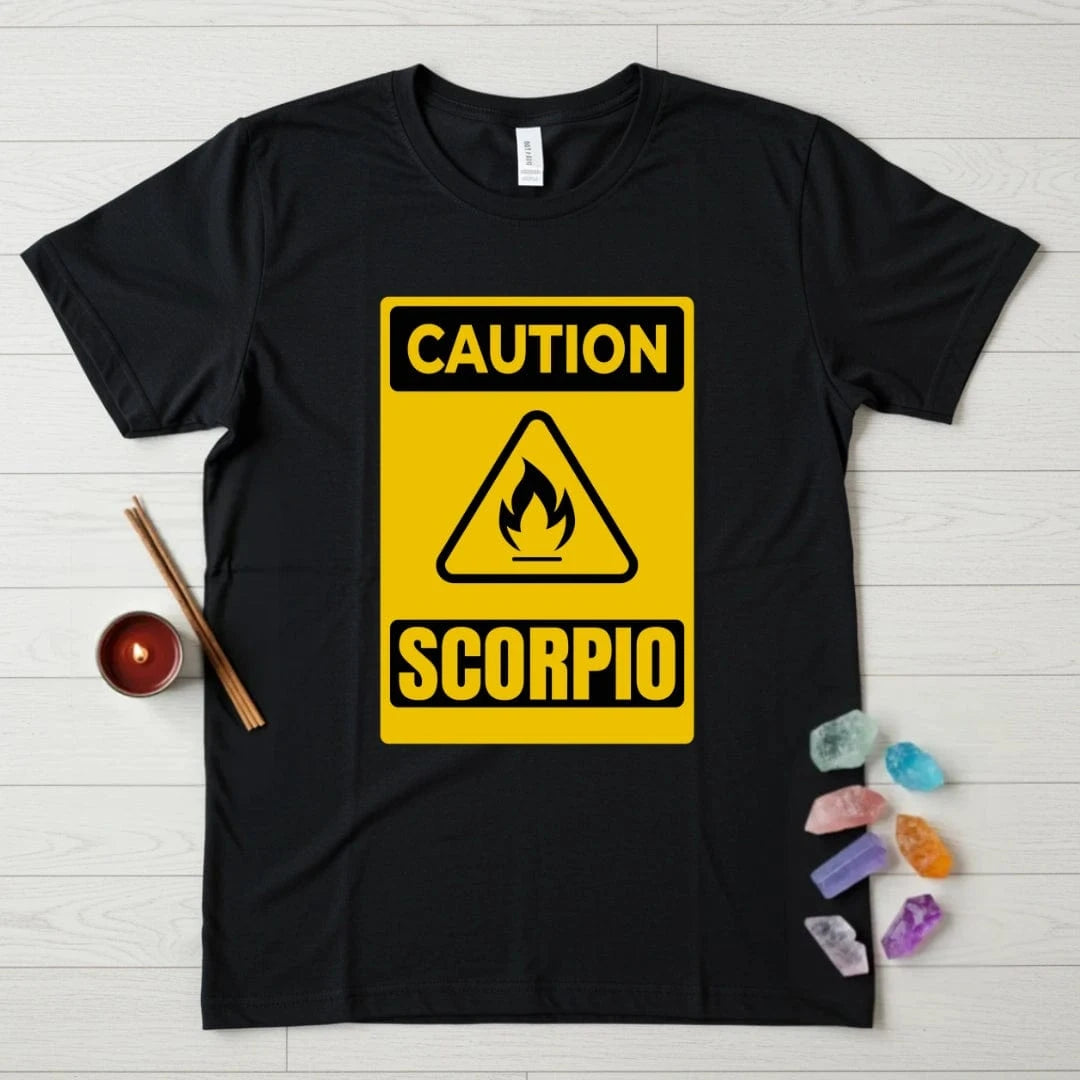 Scorpio Zodiac T-Shirt – Caution Fire