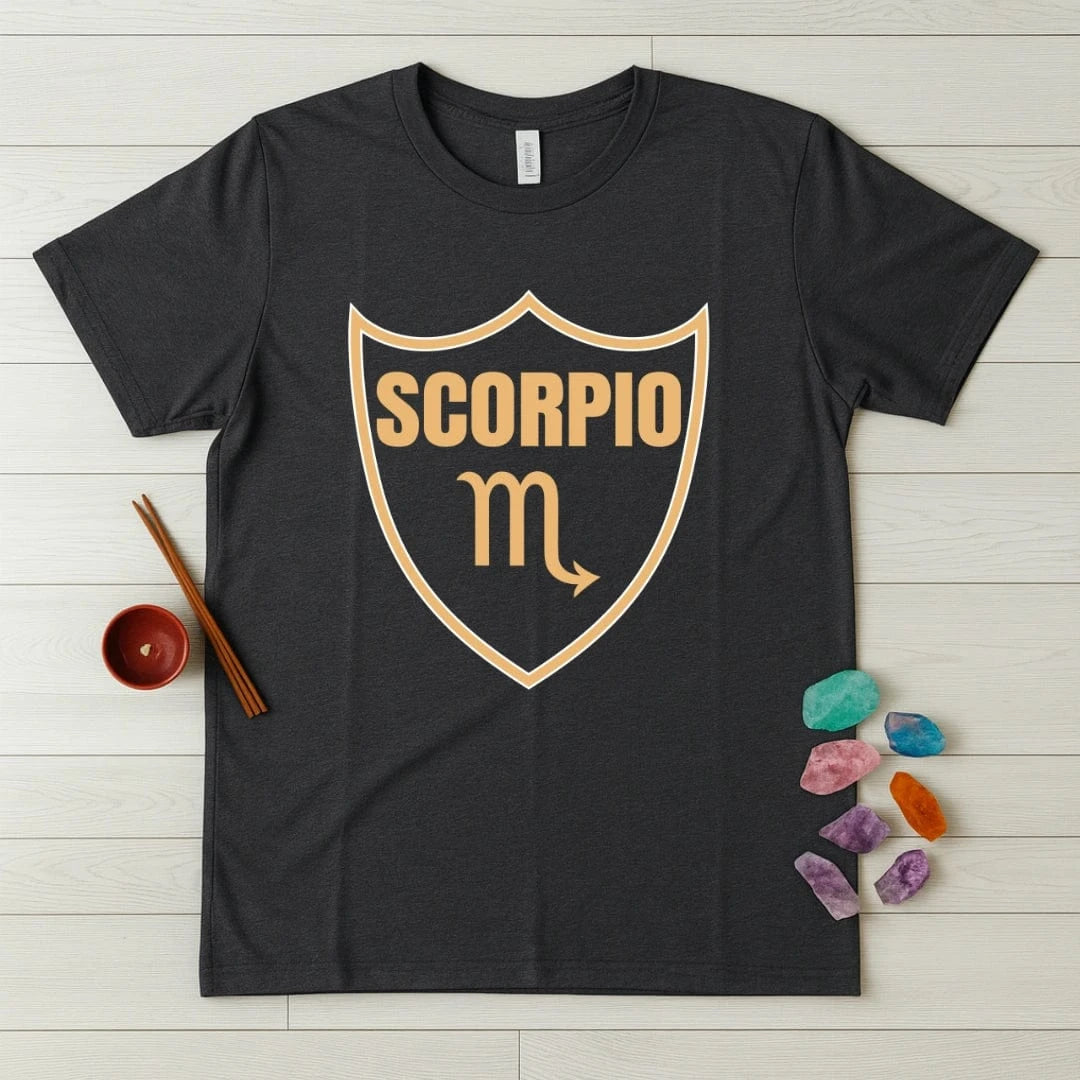Scorpio Zodiac T-Shirt – Emblem Shield