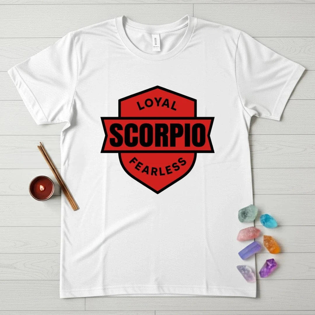 Scorpio Zodiac T-Shirt – Loyal Fearless Shield