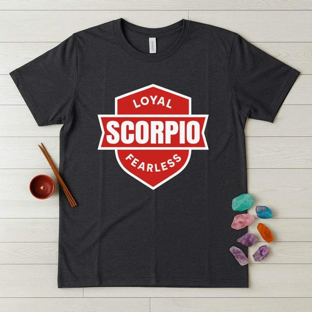 Scorpio Zodiac T-Shirt – Loyal Fearless Shield