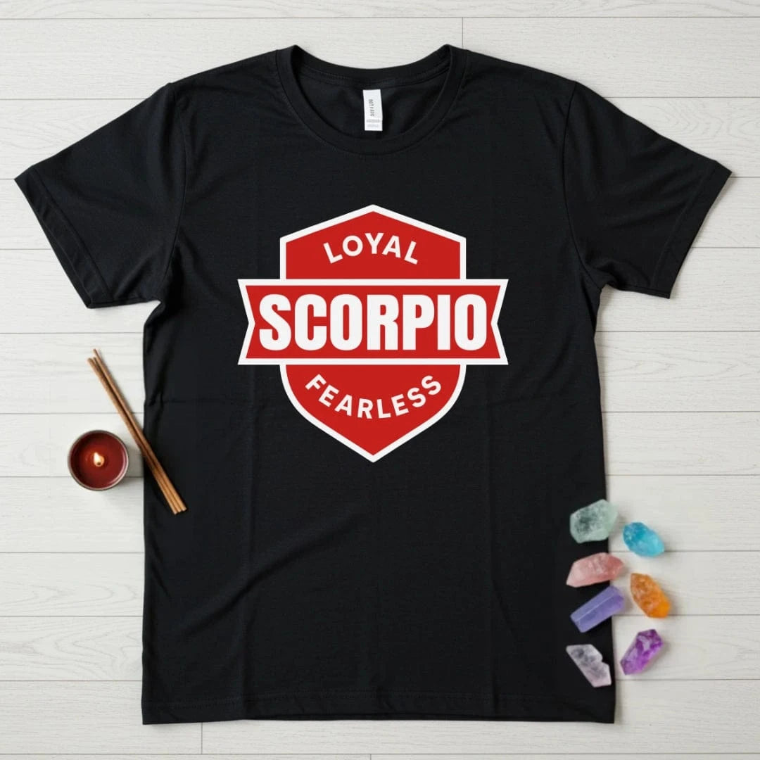 Scorpio Zodiac T-Shirt – Loyal Fearless Shield