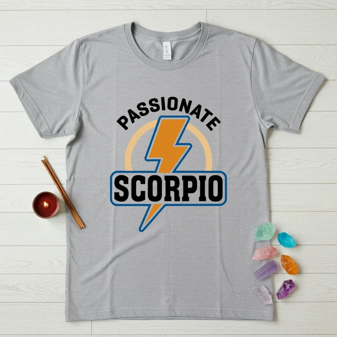 Scorpio Zodiac T-Shirt – Passionate Lightning Bolt