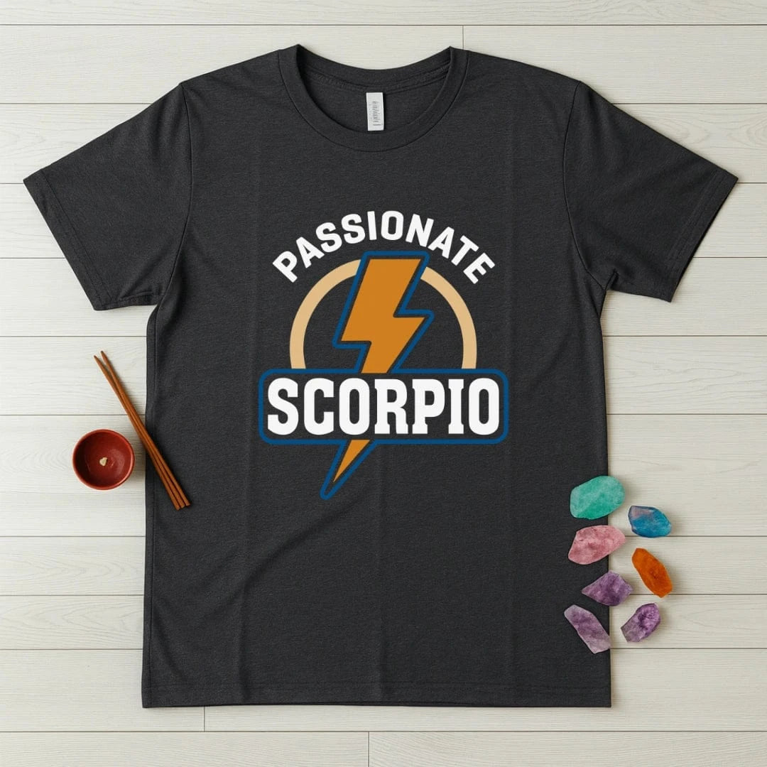 Scorpio Zodiac T-Shirt – Passionate Lightning Bolt