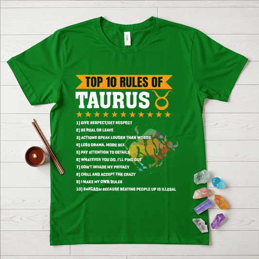 Taurus Rules T-Shirt – Top 10 Traits of a True Taurus