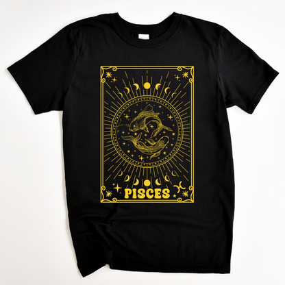 Pisces Symbol In Gold Tee