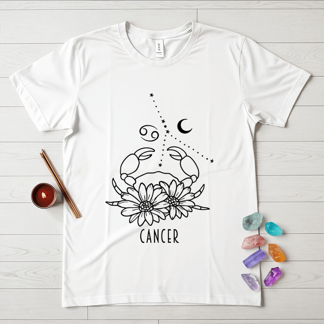 Cancer Floral Symbol T-Shirt