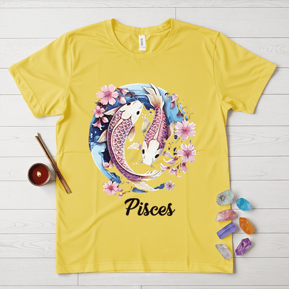 Pisces Symbol Floral T-Shirt