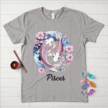 Pisces Symbol Floral T-Shirt