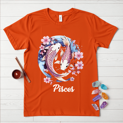 Pisces Symbol Floral T-Shirt
