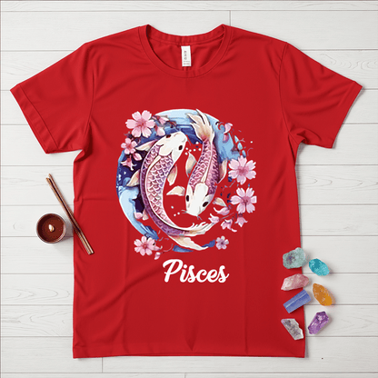 Pisces Symbol Floral T-Shirt