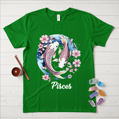 Pisces Symbol Floral T-Shirt