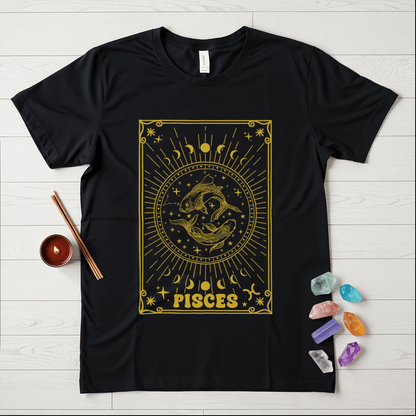 Pisces Symbol In Gold T-Shirt