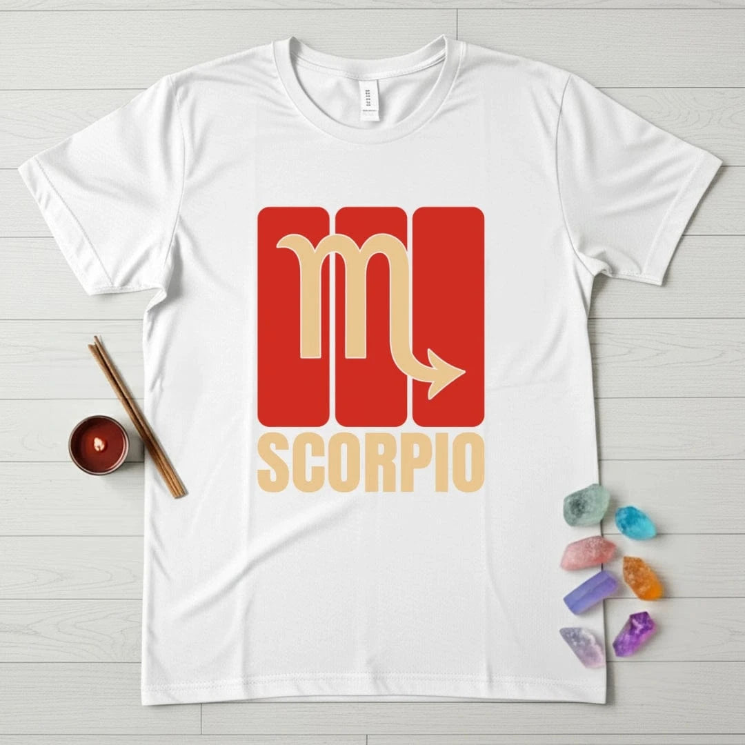 Scorpio Zodiac T-Shirt – Bold Glyph Panel