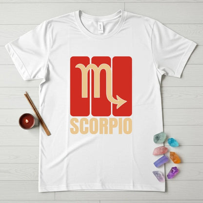 Scorpio Zodiac T-Shirt – Bold Glyph Panel