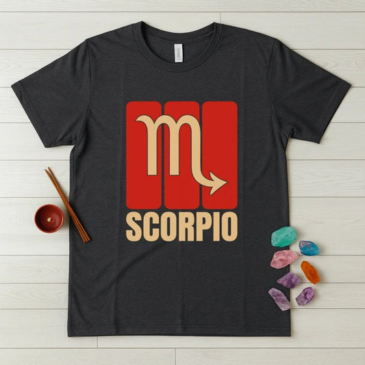 Scorpio Zodiac T-Shirt – Bold Glyph Panel