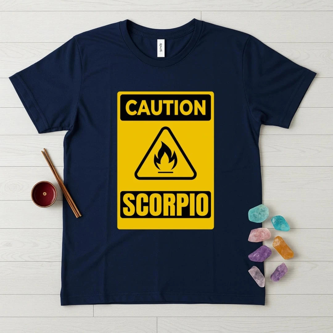 Scorpio Zodiac T-Shirt – Caution Fire