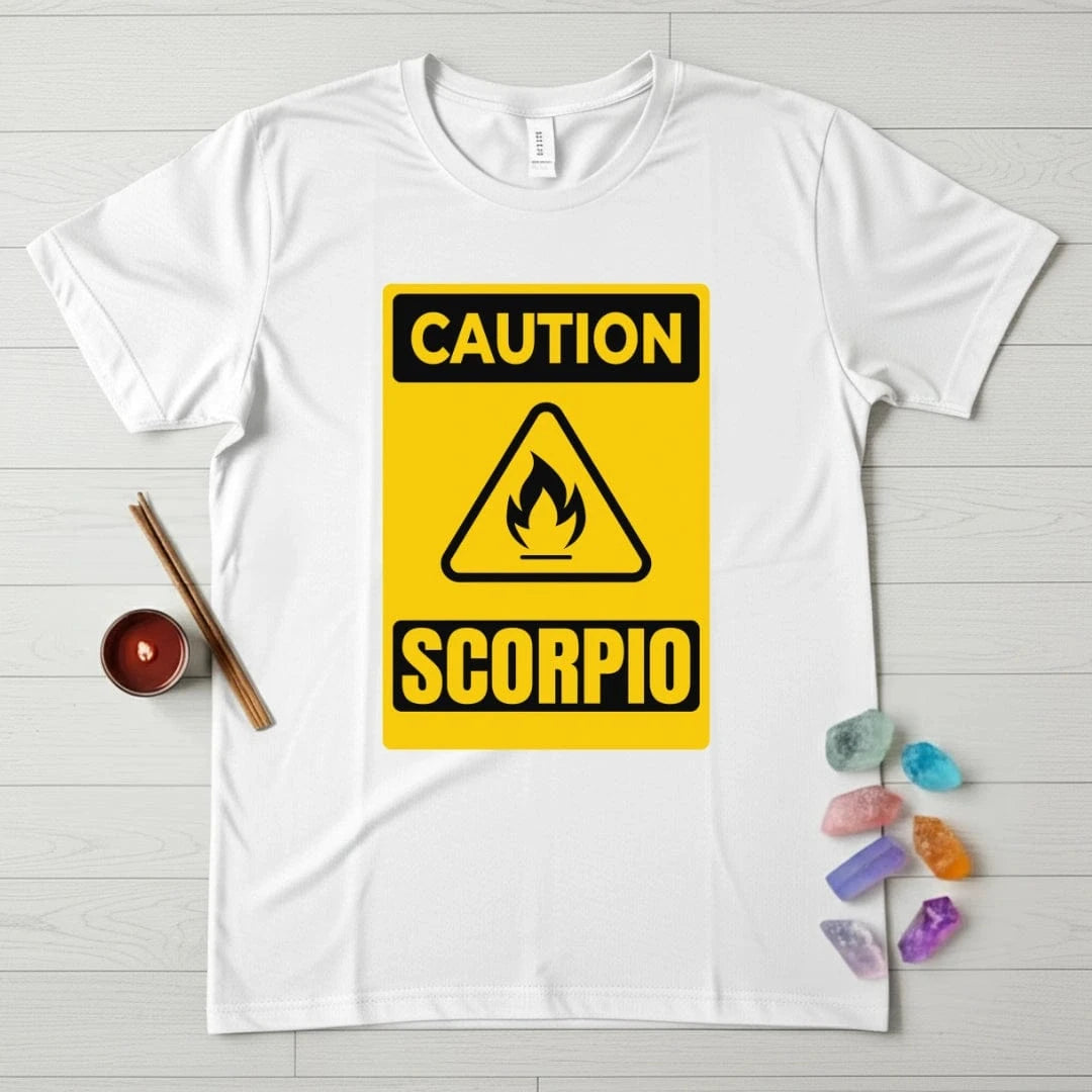 Scorpio Zodiac T-Shirt – Caution Fire