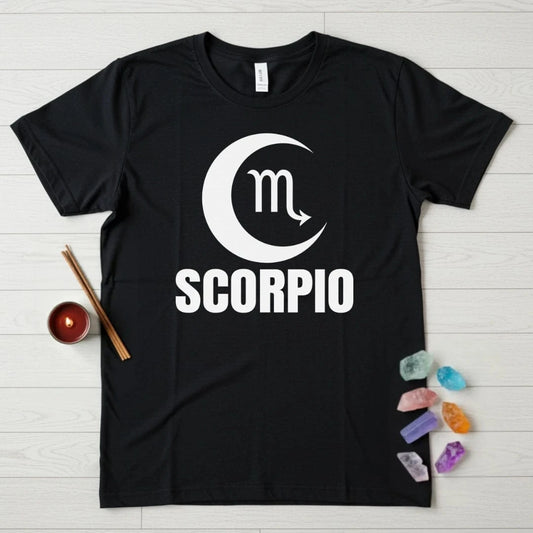 Scorpio Zodiac T-Shirt – Crescent Moon