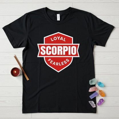 Scorpio Zodiac T-Shirt – Loyal Fearless Shield