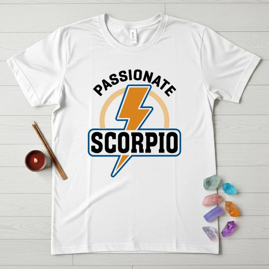 Scorpio Zodiac T-Shirt – Passionate Lightning Bolt