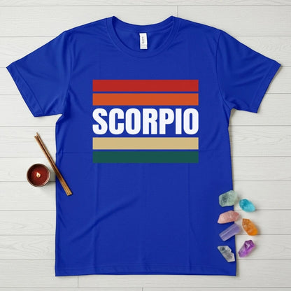 Scorpio Zodiac T-Shirt – Retro Stripes