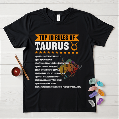Taurus Rules T-Shirt – Top 10 Traits of a True Taurus