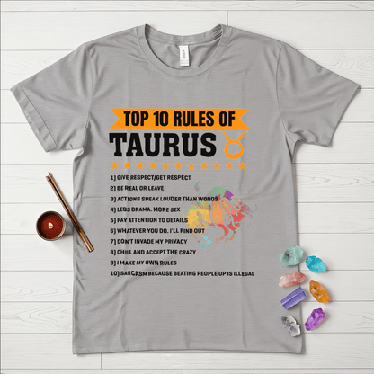 Taurus Rules T-Shirt – Top 10 Traits of a True Taurus