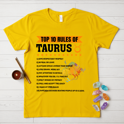 Taurus Rules T-Shirt – Top 10 Traits of a True Taurus